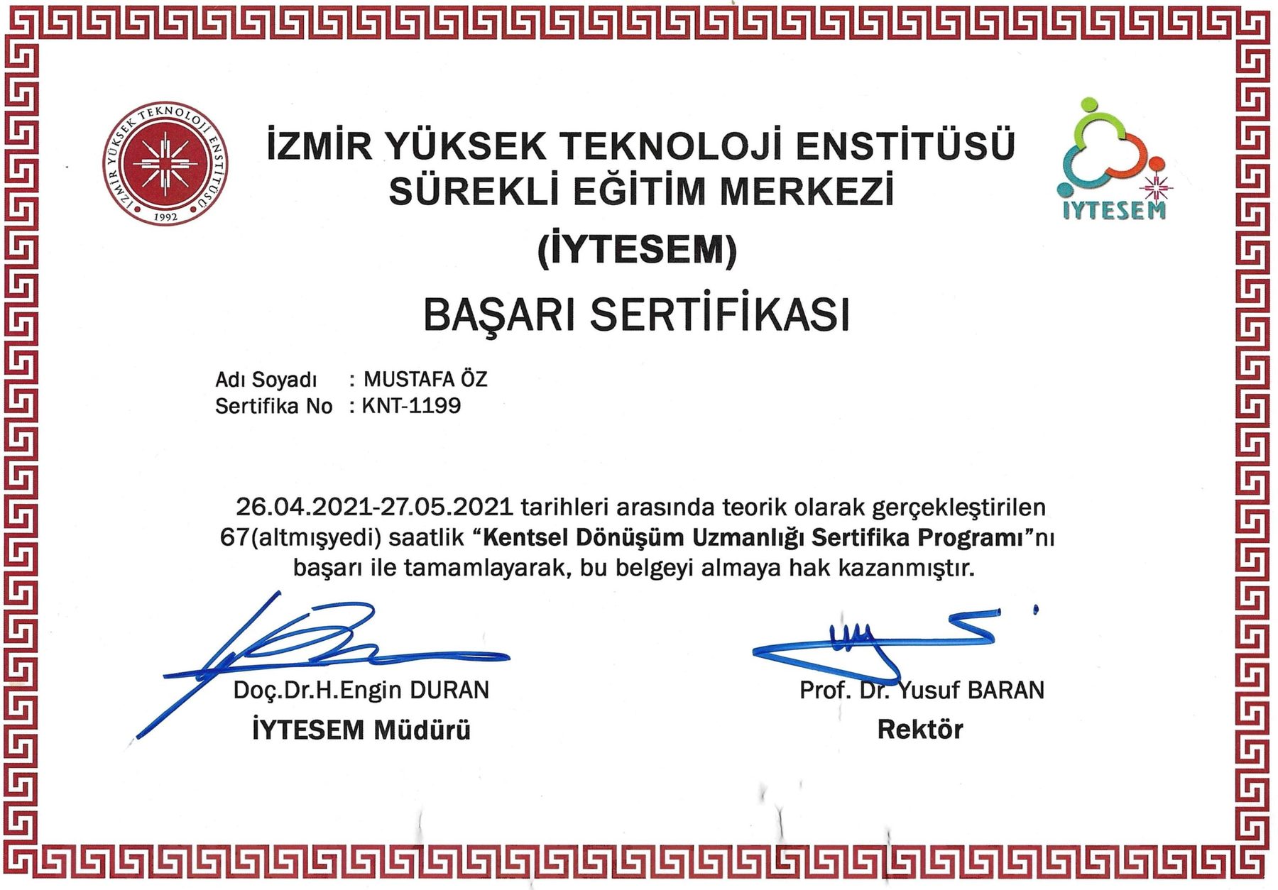 Başarı Belgesi — Kurumsal takdir belgesi